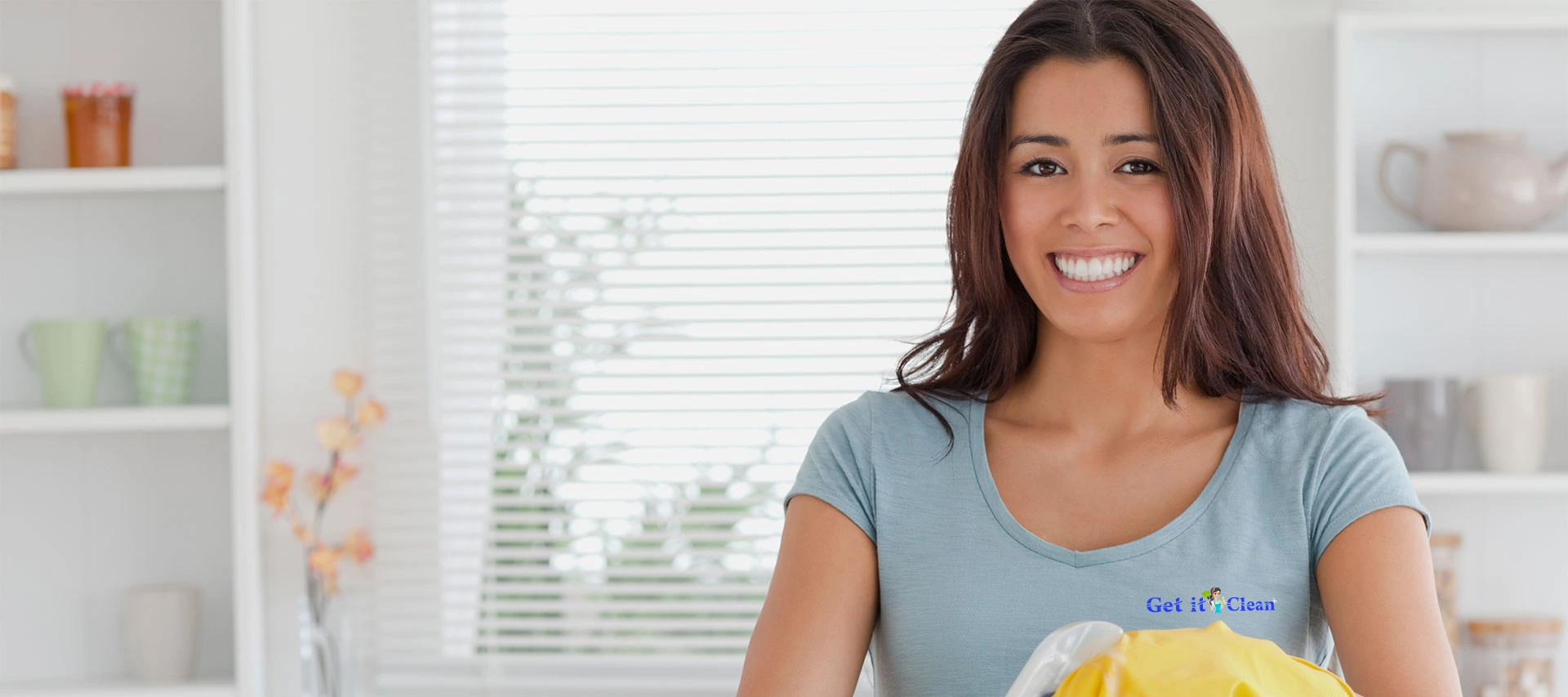 Expert commercial cleaning on the South Shore Uniformed Get it Clean Services cleaner with professional supplies in Canton, MA